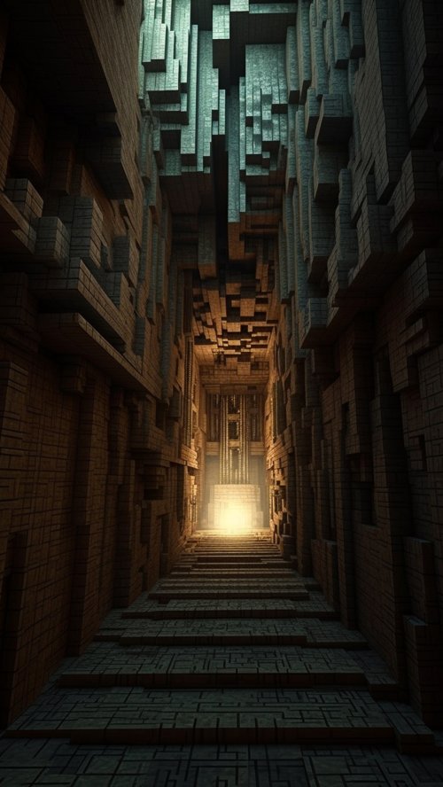 Ancient Sci-Fi Corridor - minecraft Wallpaper