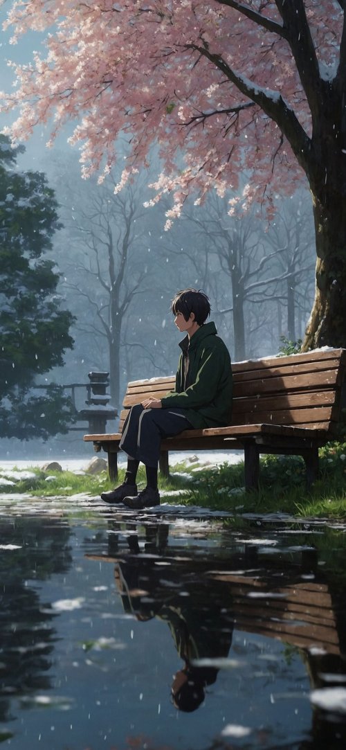 Anime Boy Cherry Blossoms - Related OpersCraft wallpaper