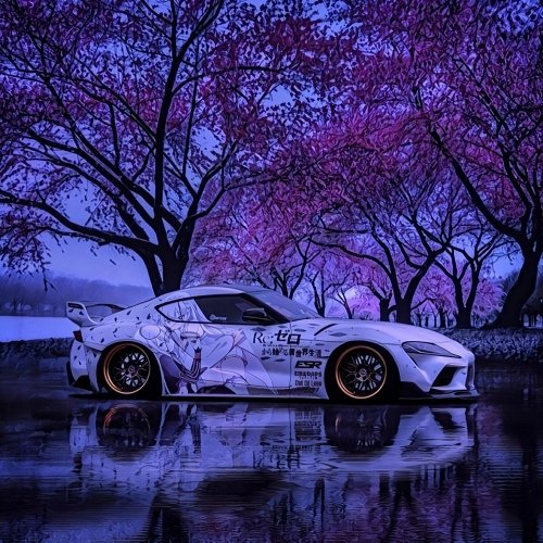 Anime Car Blossom Reflection - Related OpersCraft wallpaper