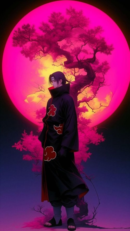 Anime Character Under Pink Moon - Related OpersCraft wallpaper