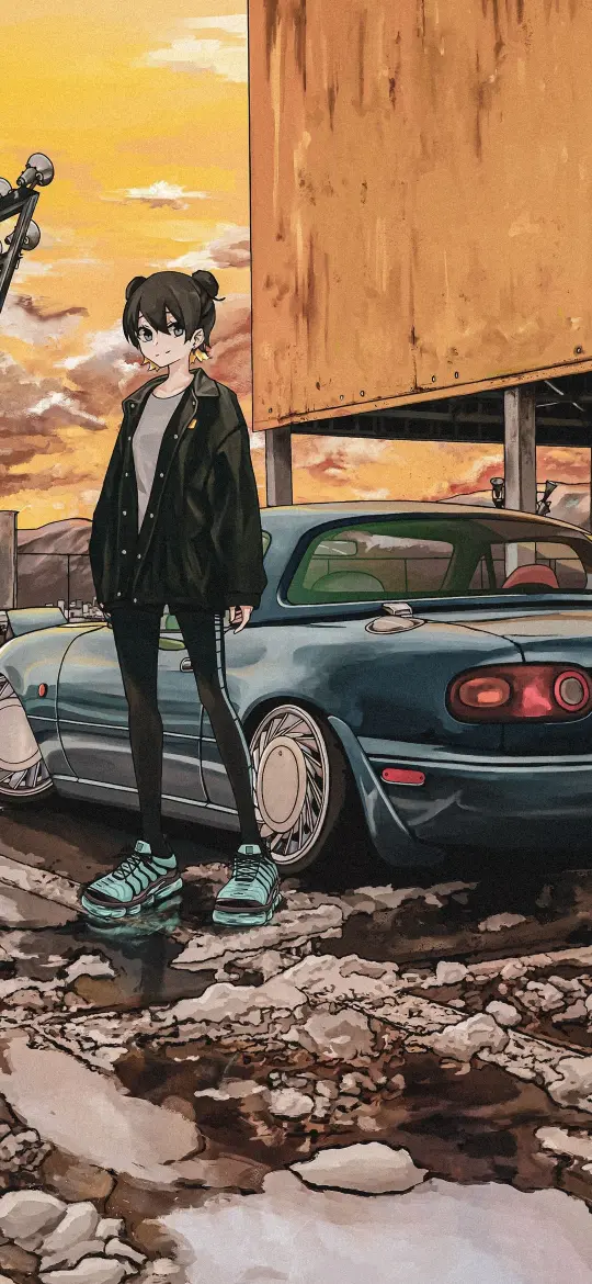 Anime Girl and Car - Related OpersCraft wallpaper