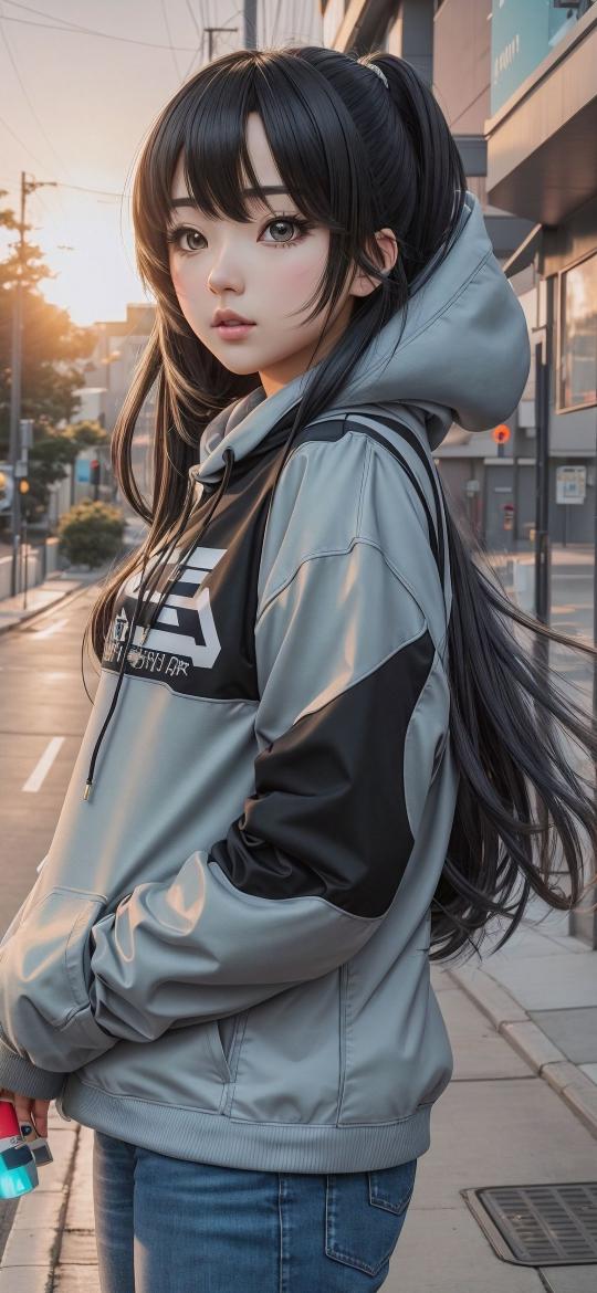 Anime Girl Hoodie - Related Darkify wallpaper
