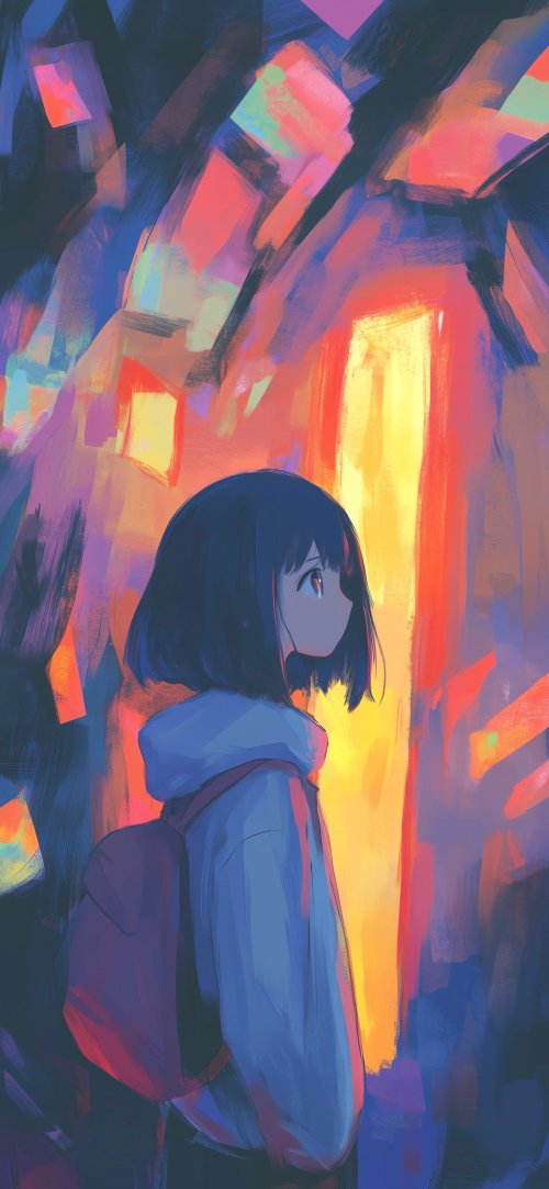Anime Girl Neon City - Related OpersCraft wallpaper