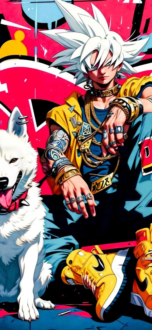 Anime Style Character and Dog - Related OpersCraft wallpaper