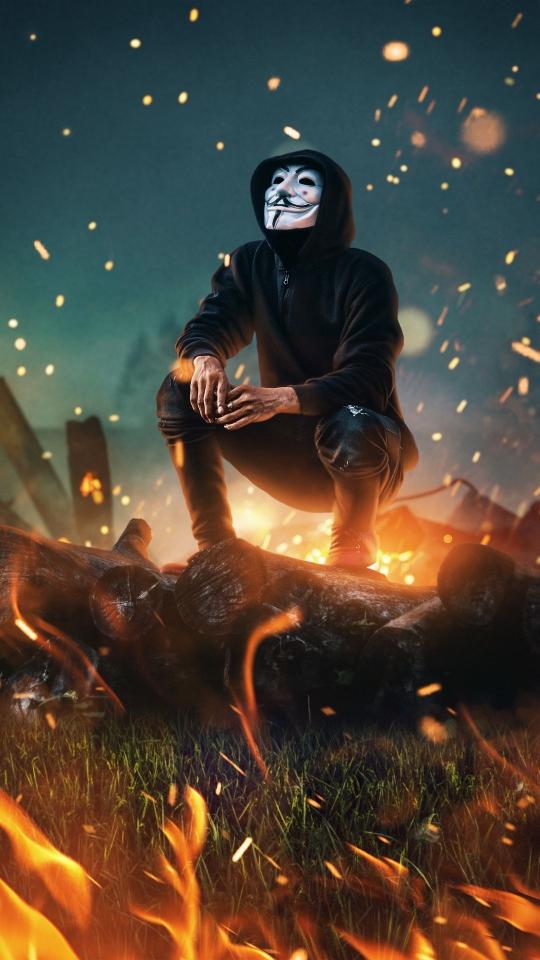 Anonymous Figure in Flames - Related OpersCraft wallpaper