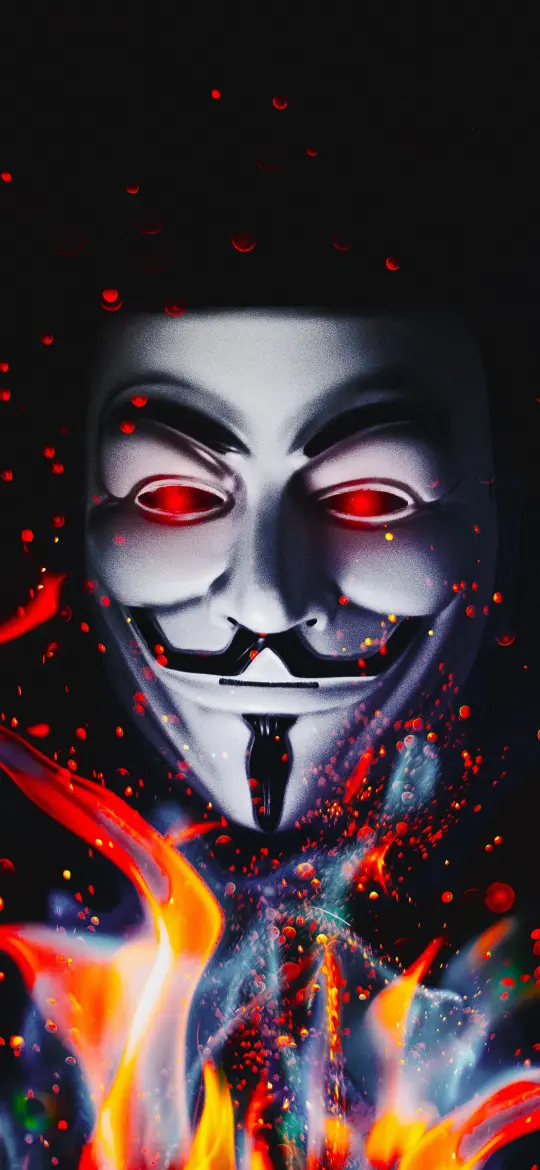 Anonymous Mask in Flames