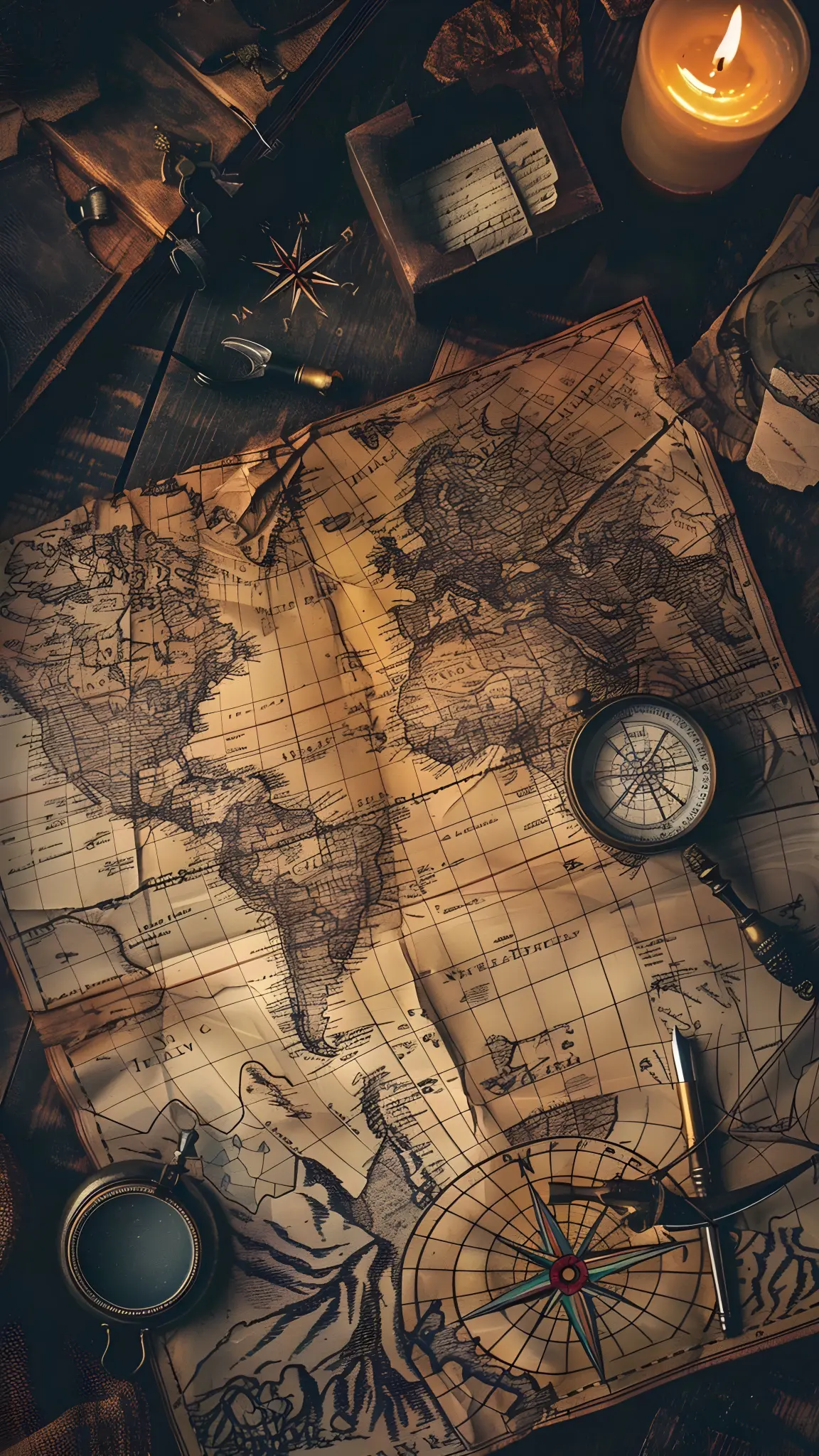 Antique World Map - Related OpersCraft wallpaper