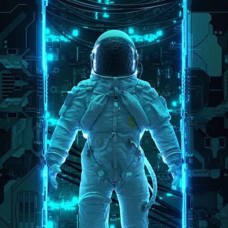 Astronaut in Cyberpunk Portal - Related OpersCraft wallpaper