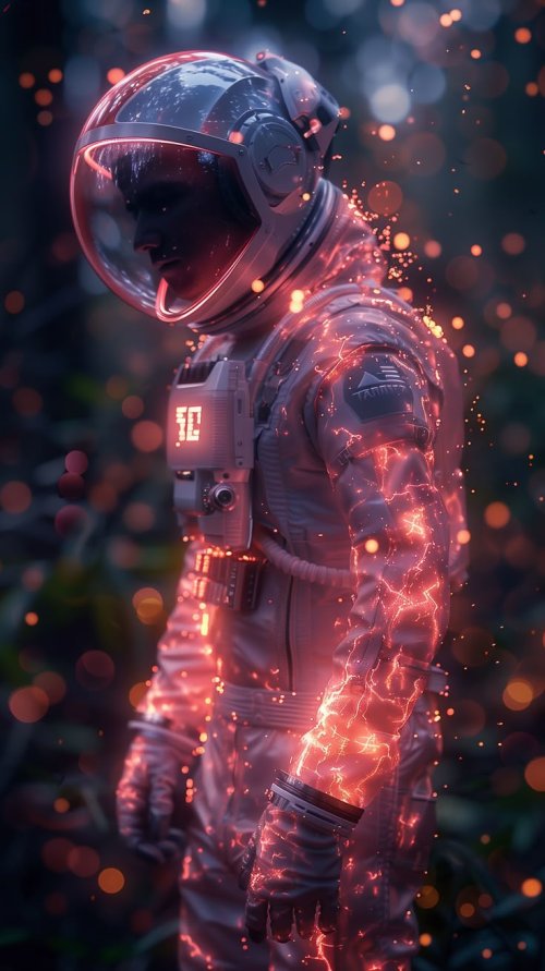Astronaut in Glowing Forest - Related OpersCraft wallpaper