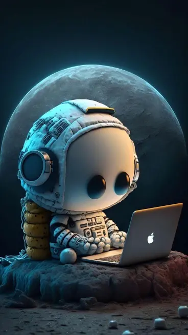 Astronaut on Lunar Laptop