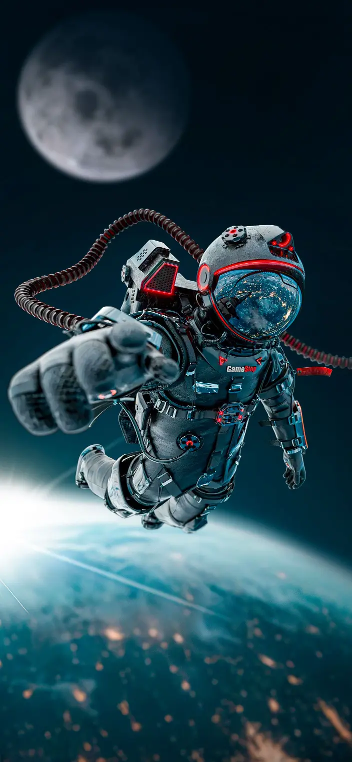 Astronaut Pointing in Space