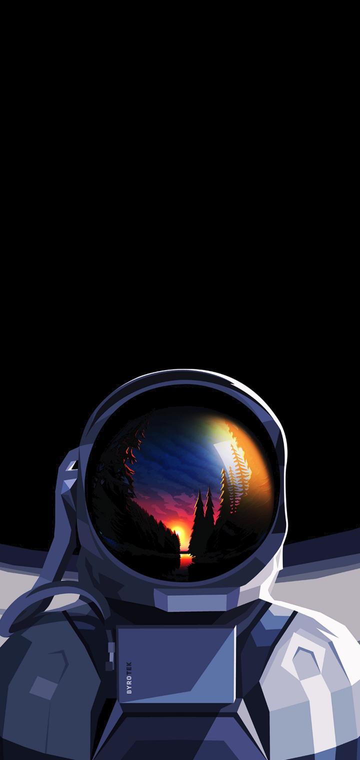 Astronaut Sunset Reflection - Related StockWalls wallpaper