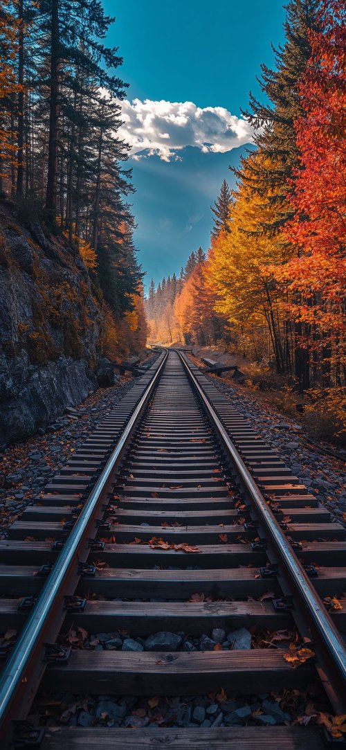 Autumn Train Tracks Landscape - Related OpersCraft wallpaper