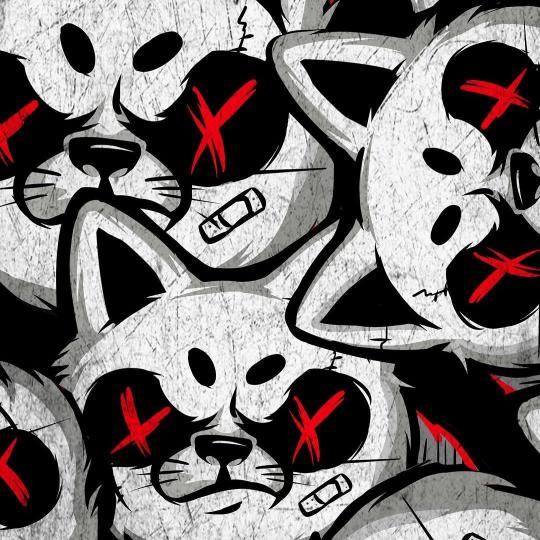 Bandaged Cat Graffiti Pattern - Related OpersCraft wallpaper