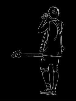 Bass Player Outline - music Wallpaper