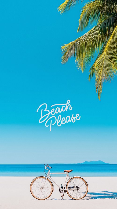 Beach Bicycle Palm Sky - Related OpersCraft wallpaper