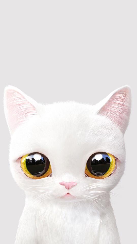 Big-Eyed White Kitty - Related OpersCraft wallpaper