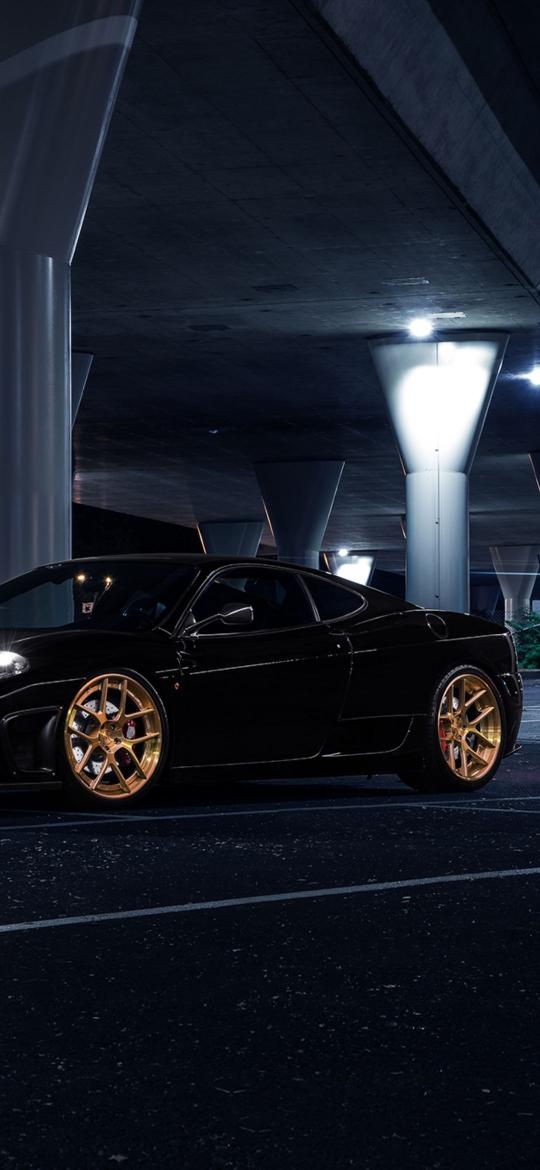 Black Ferrari Gold Rims - Related Darkify wallpaper