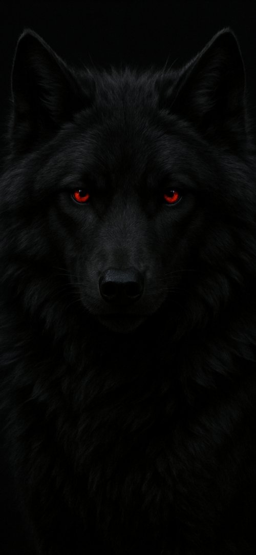 Black Wolf Red Eyes