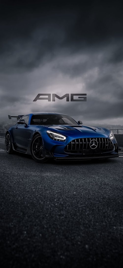 Blue AMG Sports Car