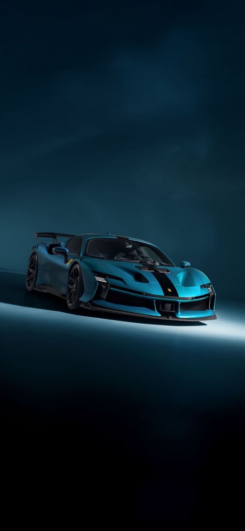 Blue Ferrari Sports Car