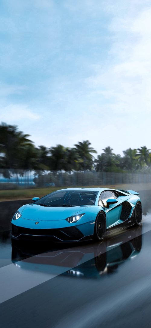 Blue Lamborghini Aventador Drive - Related OpersCraft wallpaper
