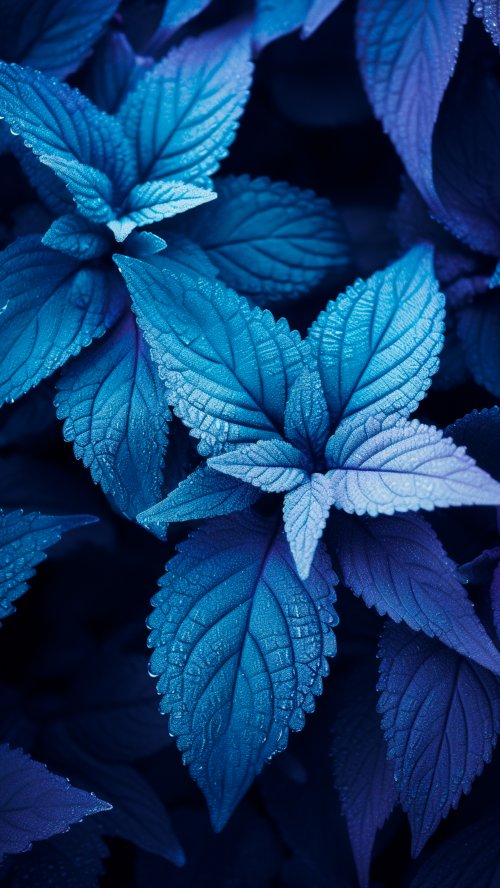 Blue Leafy Plant Close-up - Related OpersCraft wallpaper