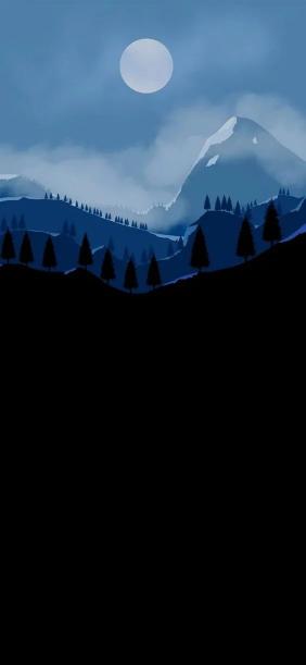 Blue Mountain Moonscape - Related Darkify wallpaper