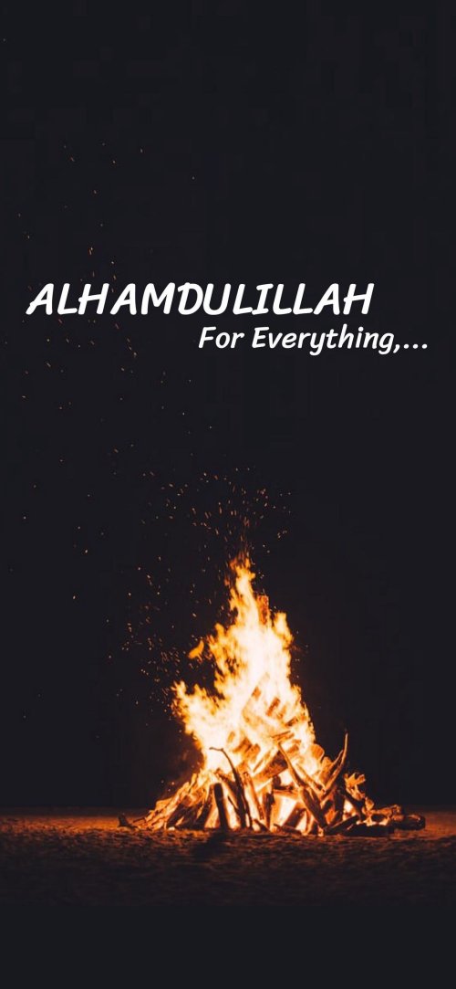 Bonfire with Arabic Text