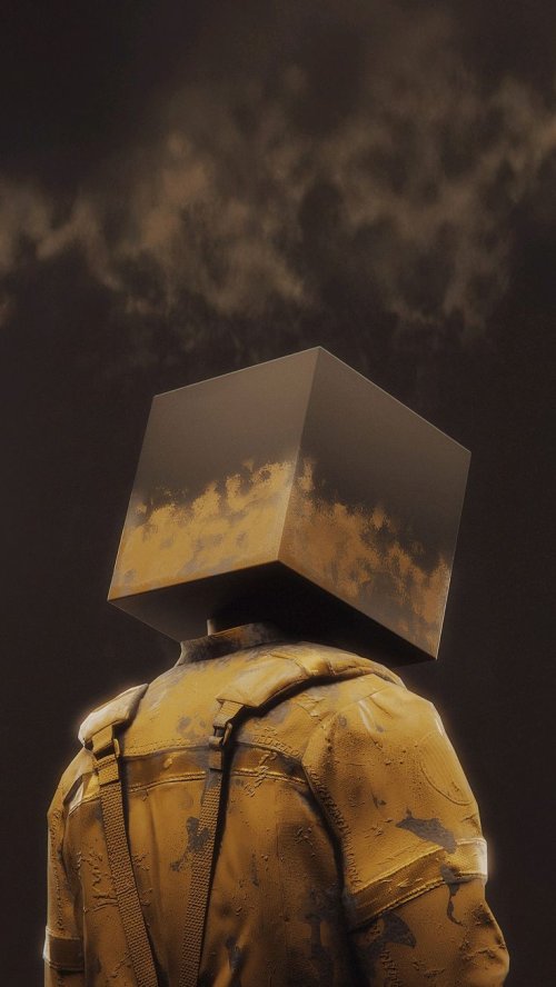 Box_Head_Figure_Cloudy_Sky - Related OpersCraft wallpaper