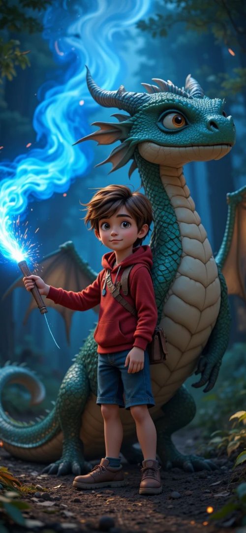 Boy and Dragon Magic