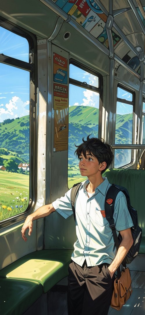 Boy on a Train