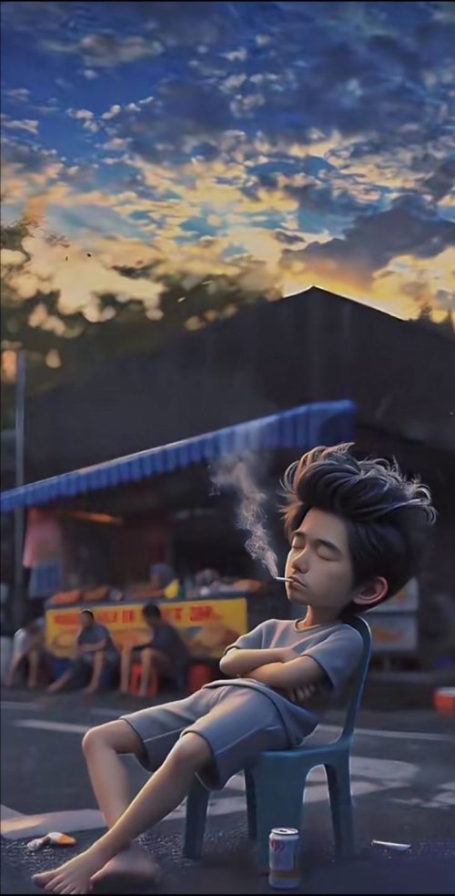 Boy Smoking at Sunset - Related OpersCraft wallpaper