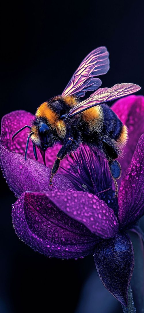 Bumblebee on Purple Flower