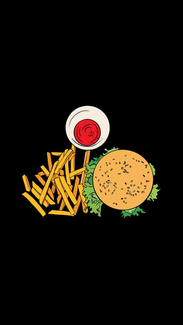 Burger and Fries Feast - food Wallpaper