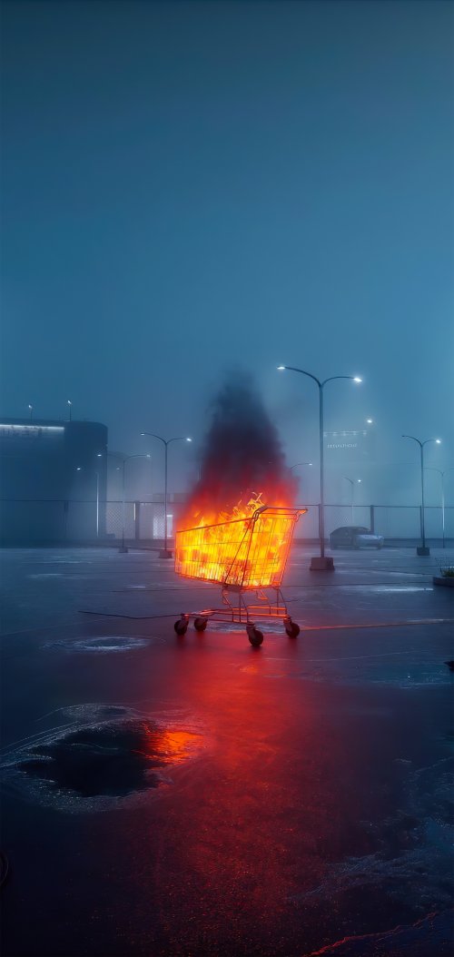 Burning Shopping Cart - Related OpersCraft wallpaper