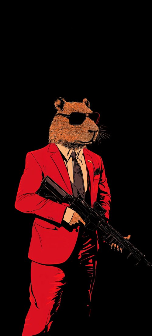 Capybara Gangster Boss - animals Wallpaper