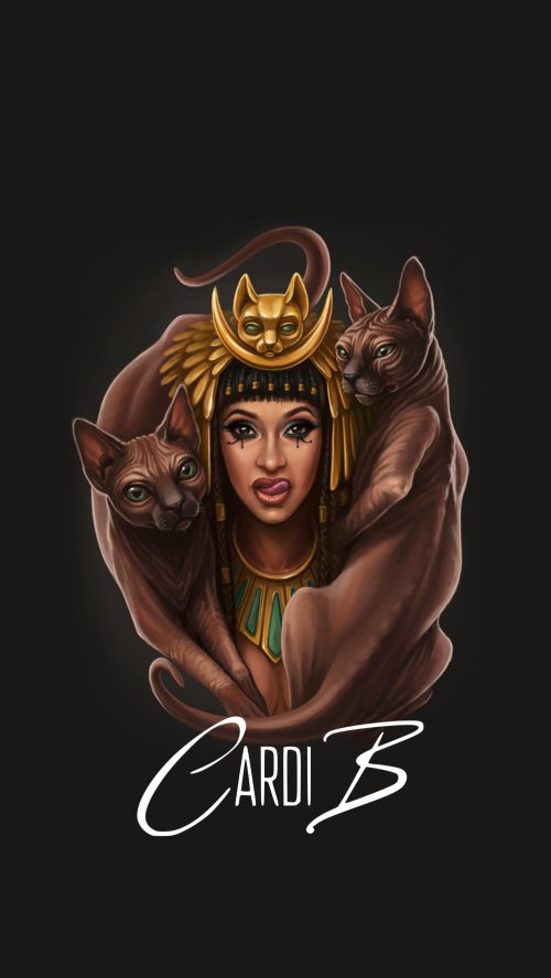 Cardi B Egyptian Cats - girl Wallpaper