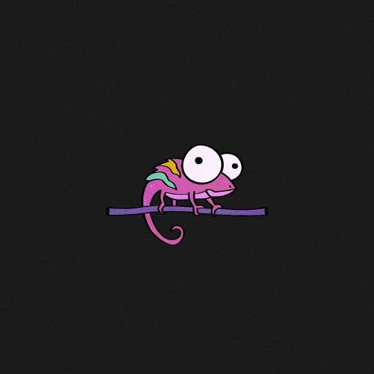 Cartoon Chameleon on Branch - cartoon Wallpaper