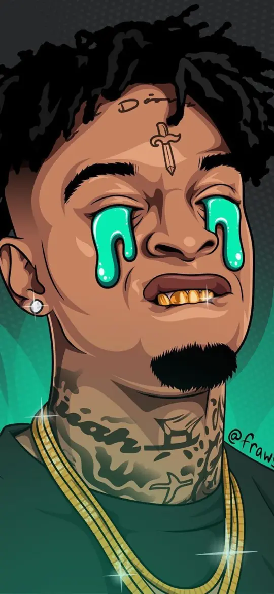Cartoon Crying Rapper Portrait - Related Tablet wallpaper