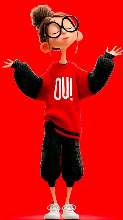 Cartoon Girl 'Oui' Sweater - Related OpersCraft wallpaper