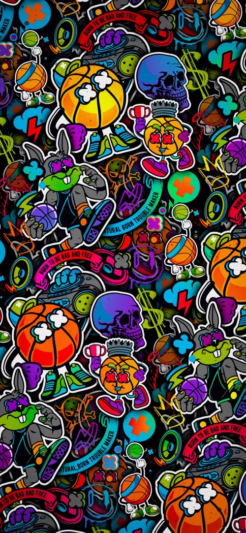 Cartoon Graffiti Basketball Chaos - Related OpersCraft wallpaper
