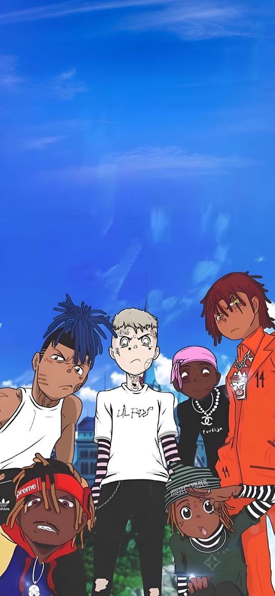 Cartoon Rappers Under Blue Sky - Related Darkify wallpaper