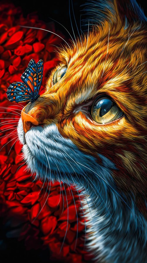 Cat and Butterfly Portrait