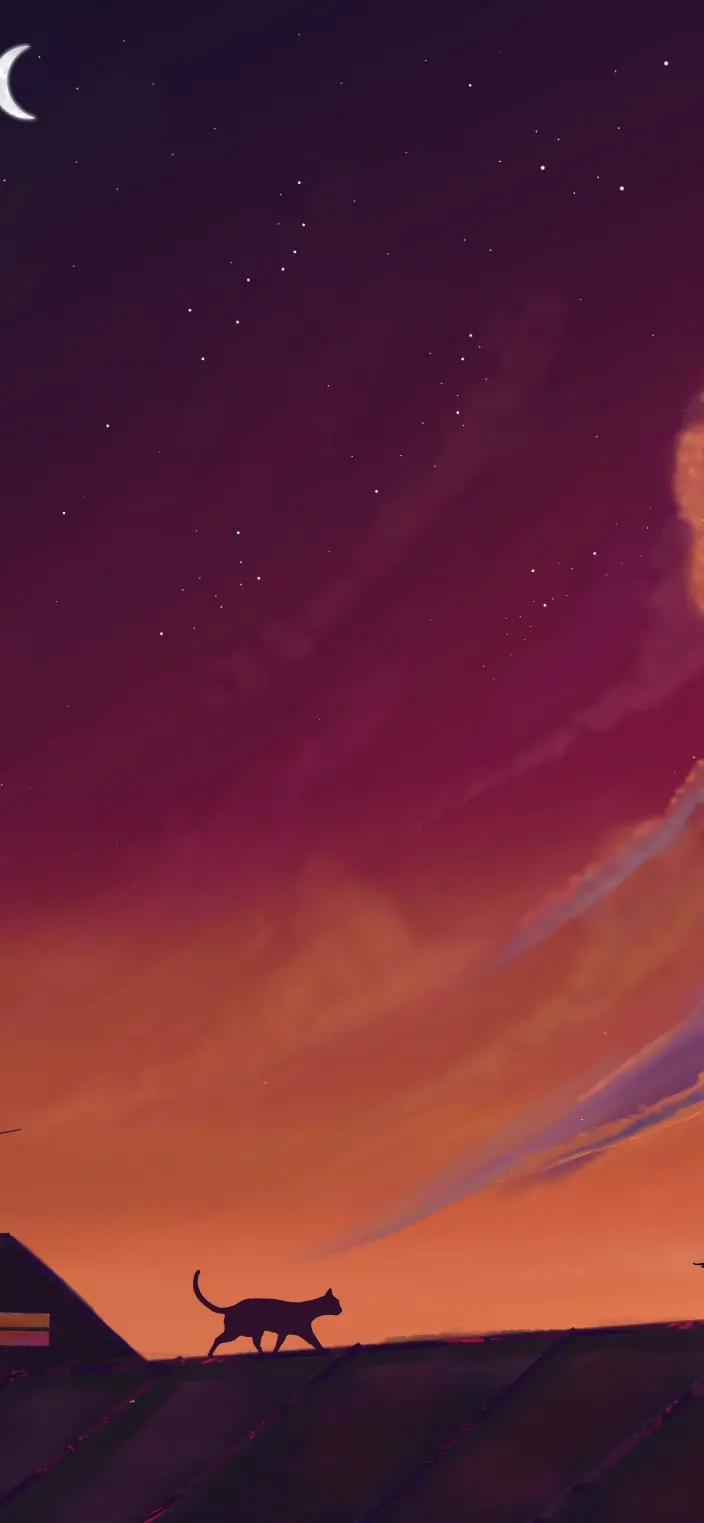 Cat on Rooftop Sunset - Related OpersCraft wallpaper