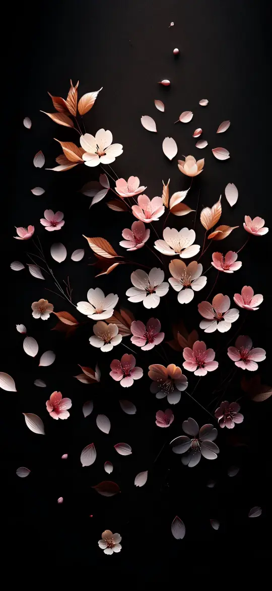 Cherry Blossom Cascade - floral Wallpaper