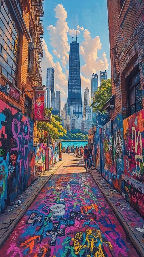 Chicago Graffiti Alley View