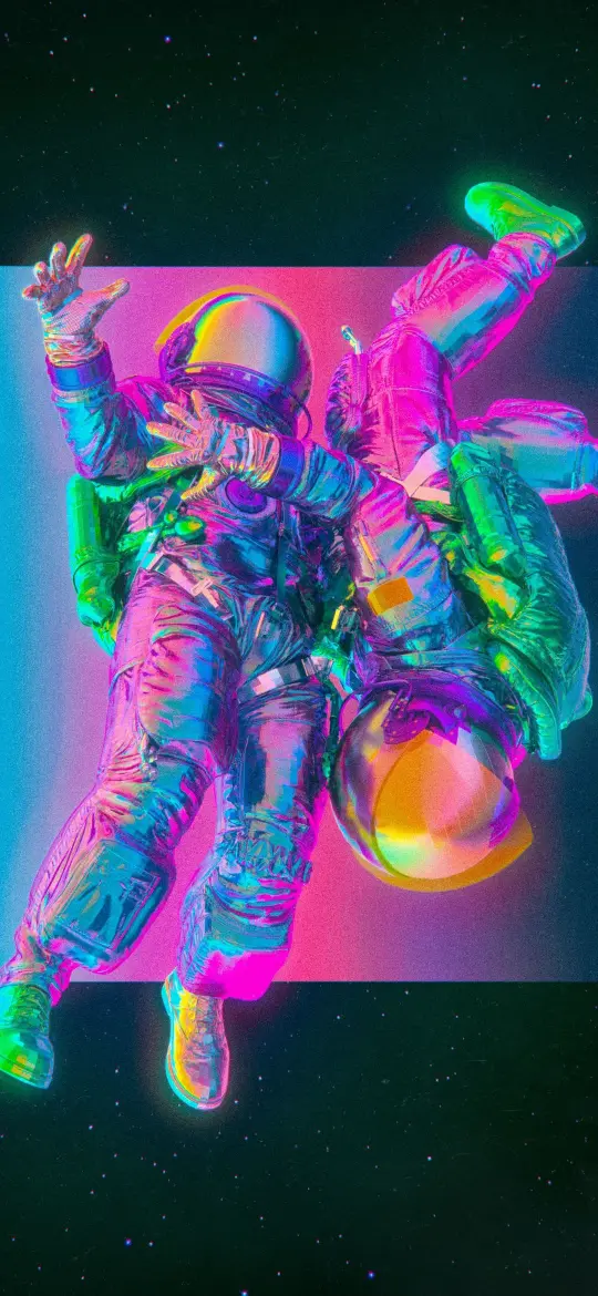 Chromatic Astronauts in Space - Related StockWalls wallpaper