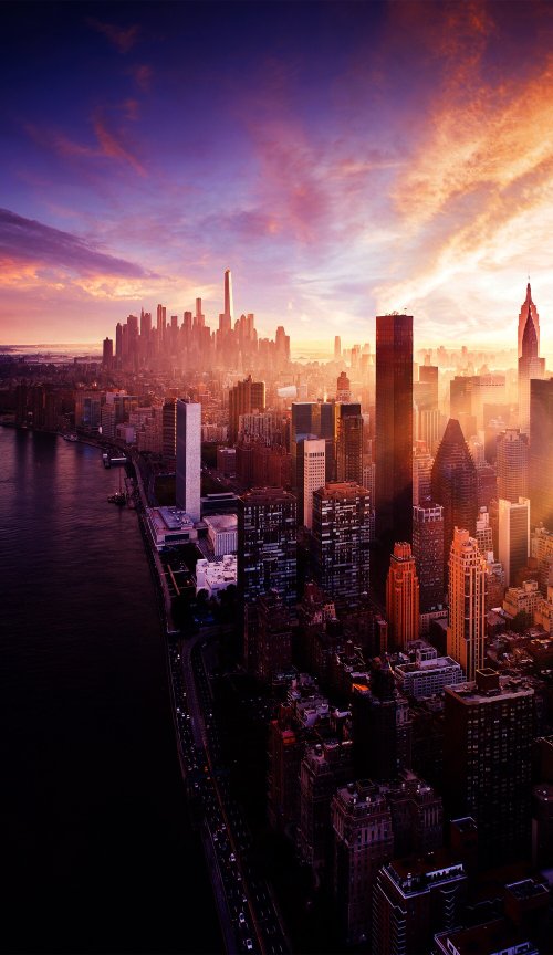 Cityscape at Sunset Glow - Related OpersCraft wallpaper