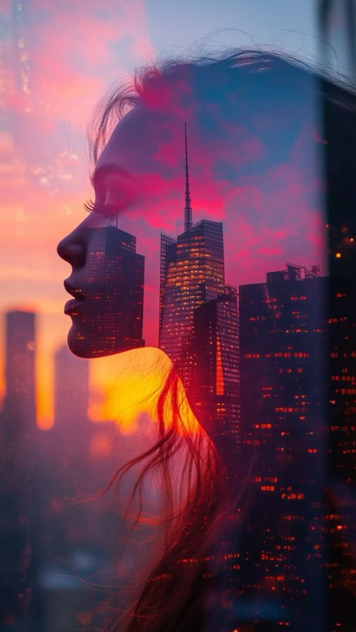 Cityscape Double Exposure Portrait